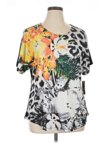 JM Collection Short Sleeve Blouse (view 1)