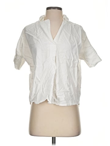 Madewell Courier Button-Back Shirt in Pure White (view 1)