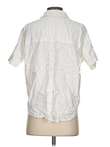 Madewell Courier Button-Back Shirt in Pure White (view 2)
