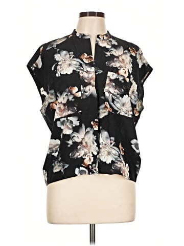 Vince. Short Sleeve Silk Top (view 1)