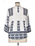 Daniel Rainn 100% Rayon Aztec Or Tribal Print Blue White 3/4 Sleeve Blouse Size XL - photo 2