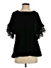 Umgee Black Short Sleeve Blouse Size S - photo 1