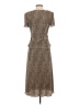 Connected Apparel 100% Polyester Brown Casual Dress Size S - photo 2