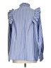 First Love 100% Polyester Stripes Blue Sleeveless Blouse Size L - photo 2