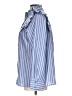 First Love 100% Polyester Stripes Blue Sleeveless Blouse Size L - photo 5