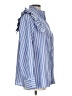 First Love 100% Polyester Stripes Blue Sleeveless Blouse Size L - photo 4