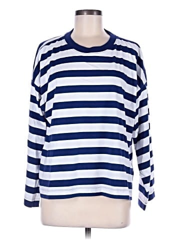 Madewell Oversized Long-Sleeve Crewneck Tee in Stripe (view 1)