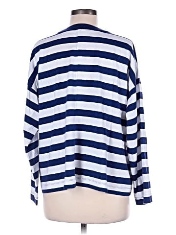 Madewell Oversized Long-Sleeve Crewneck Tee in Stripe (view 2)