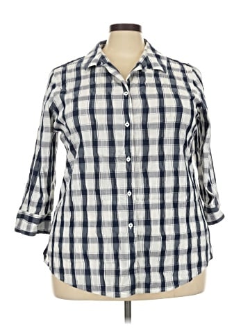 Foxcroft 3/4 Sleeve Button-Down Shirt (view 1)