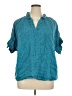 Finley Teal Short Sleeve Blouse Size XL - photo 1