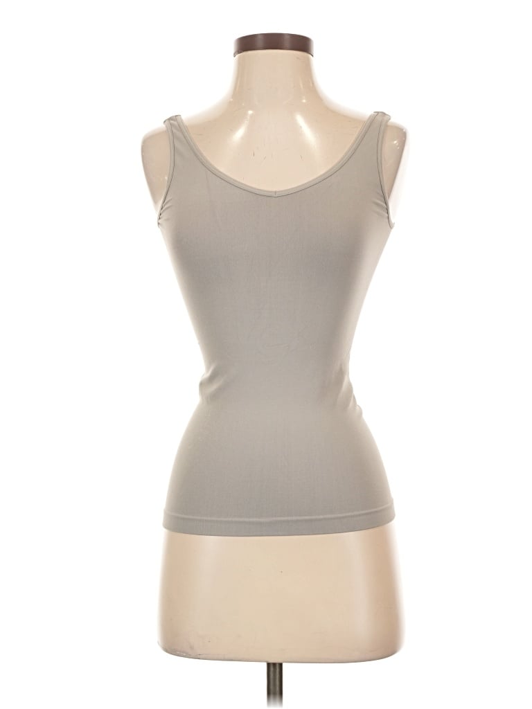 Pre-owned Elodie Tank Top Gray Strapless Neckline Tops