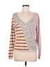 Garnet Hill 100% Linen Stripes Pink Pullover Sweater Size M - photo 1