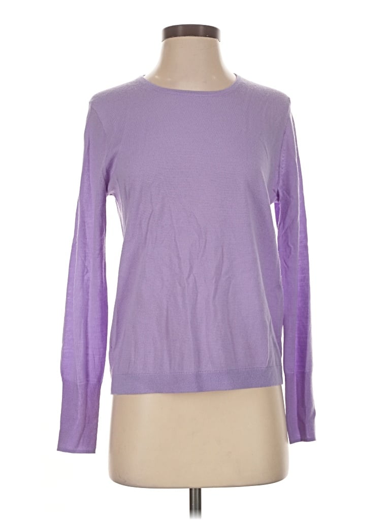 Pre-owned Jcrew Wool Pullover Sweater In Purple