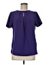 Lands' End 100% Polyester Solid Purple Short Sleeve Blouse Size 8 - photo 1