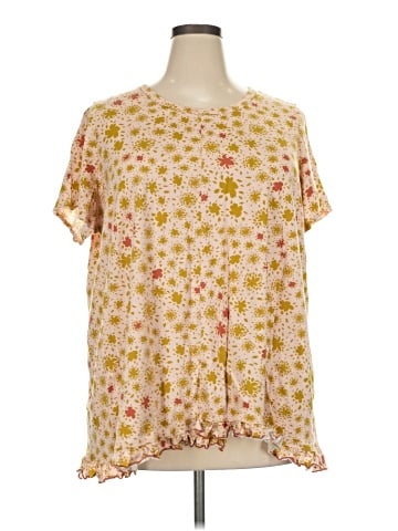 LOGO by Lori Goldstein Short Sleeve Blouse (view 1)