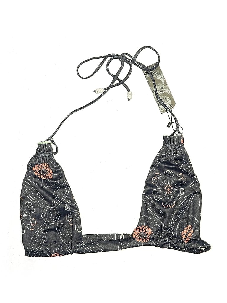 Pre-owned Tavik Swimsuit Top Gray Paisley Pattern Swimwear
