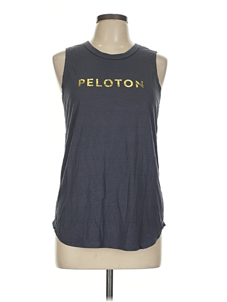 Pre-owned Peloton Sleeveless Top Gray Scoop Neck Tops