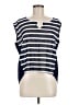 Jealous Tomato Stripes White Blue Sleeveless Blouse Size M - photo 1