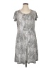 MICHAEL Michael Kors Chevron-herringbone Silver Casual Dress Size XL - photo 1