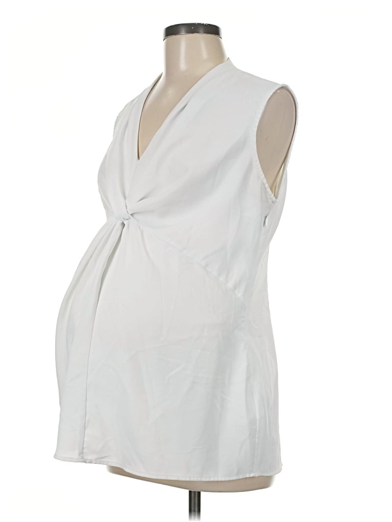 Pre-owned Seraphine Sleeveless Top White Plunge Neckline Tops