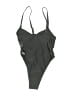 Unbranded Solid Gray One Piece Swimsuit Size XS - photo 2