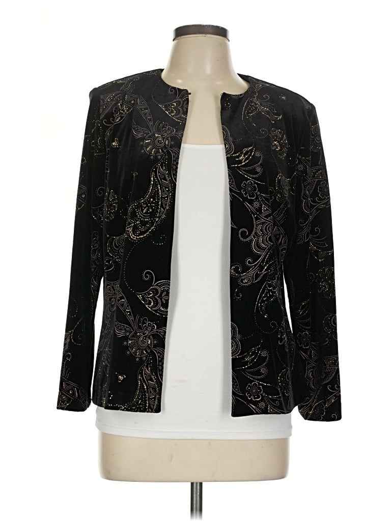 Pre-owned Xscape Blazer Jacket In Black