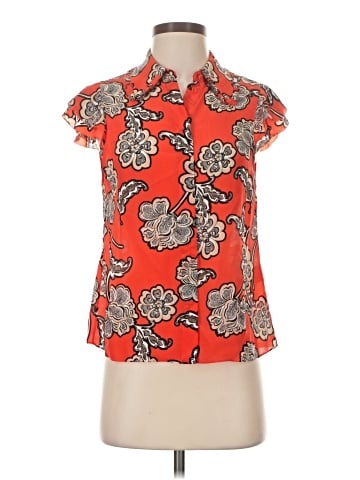 Alice + Olivia Short Sleeve Silk Top (view 1)