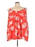 Torrid 100% Polyester Floral Orange Red Sleeveless Blouse Size 5X Plus (5) - photo 1