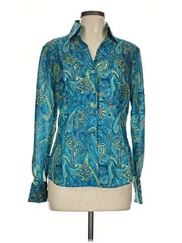 INC International Concepts Long Sleeve Silk Top (view 1)