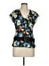 Sunny Leigh 100% Polyester Black Short Sleeve Blouse Size L - photo 1