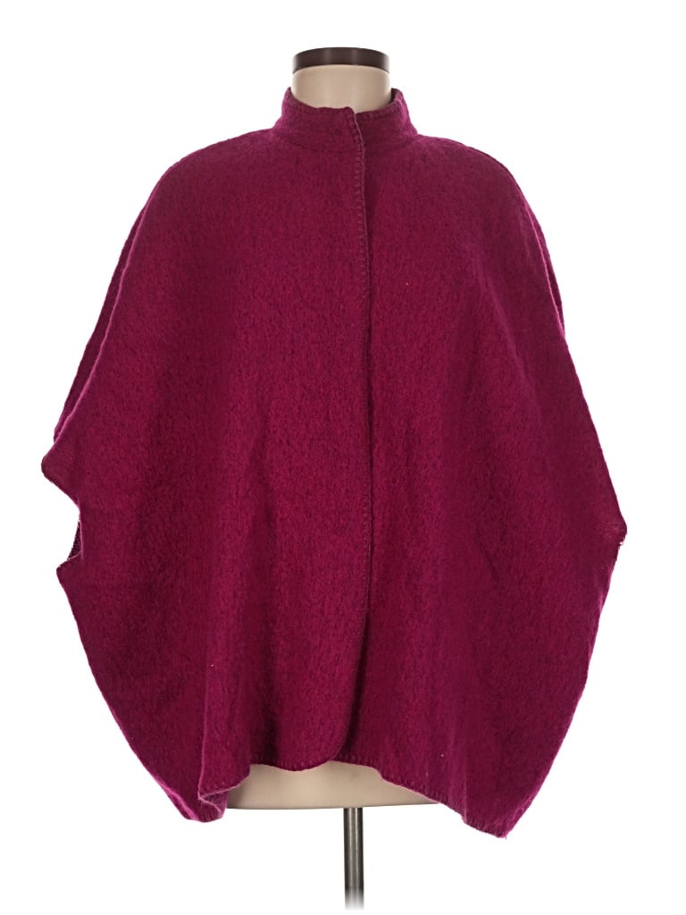 Pre-owned Hope Poncho In Burgundy