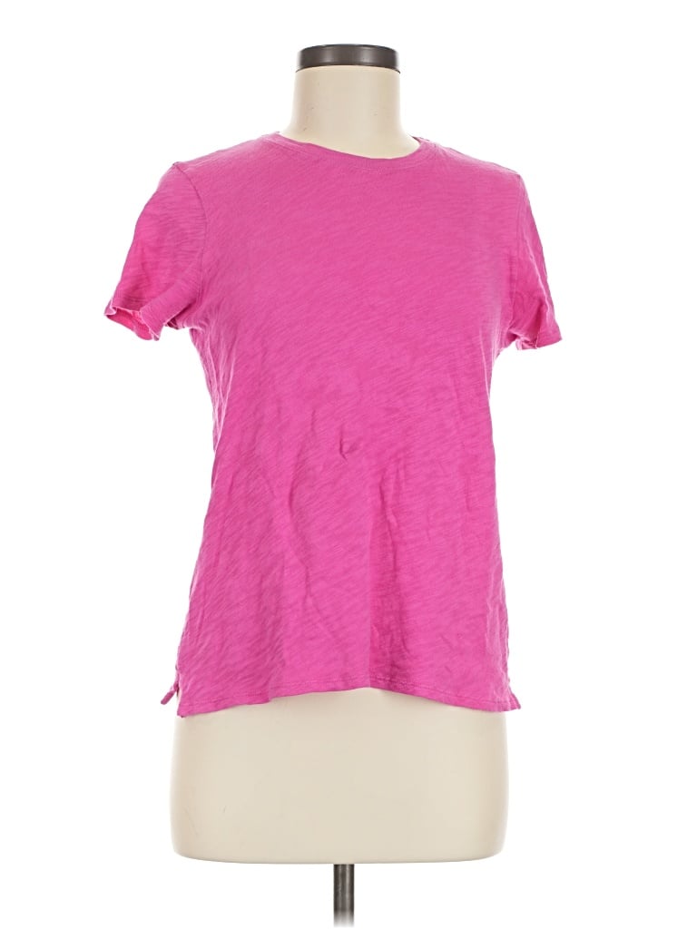 Pre-owned Atm Anthony Thomas Melillo Short Sleeve Top Pink Crew Neck Tops