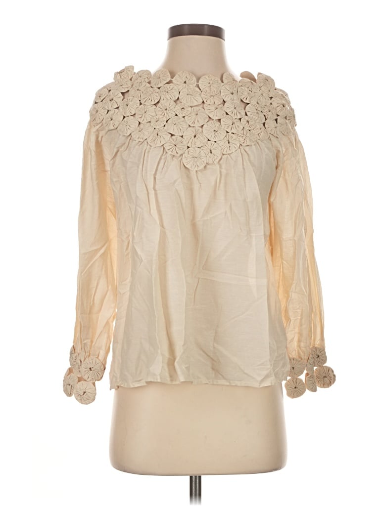 Pre-owned Mirth 3/4 Sleeve Blouse In Ivory
