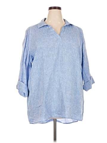 Jones & Co 3/4 Sleeve Button-Down Shirt (view 1)