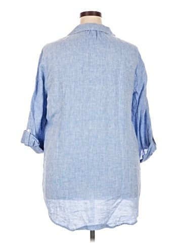 Jones & Co 3/4 Sleeve Button-Down Shirt (view 2)