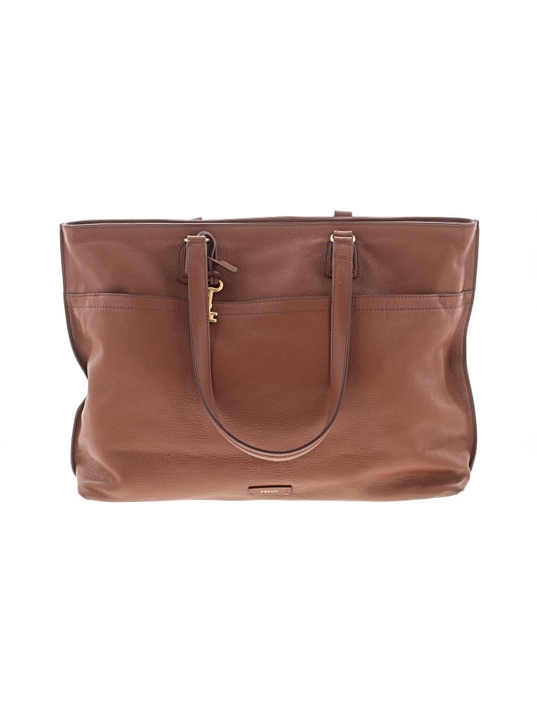 Pre-owned Fossil Leather Tote Bag In Brown