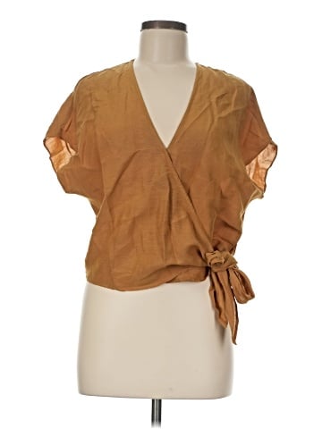 Madewell Linen-Blend Sash-Tie Wrap Top (view 1)