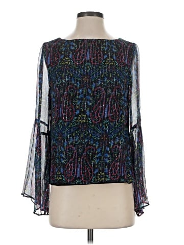 Nicole Miller Long Sleeve Silk Top (view 1)