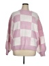 Unbranded 100% Acrylic Checkered-gingham Pink Pullover Sweater Size XL - photo 1