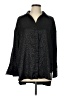 Glam 100% Polyester Animal Print Black Long Sleeve Blouse Size L - photo 1