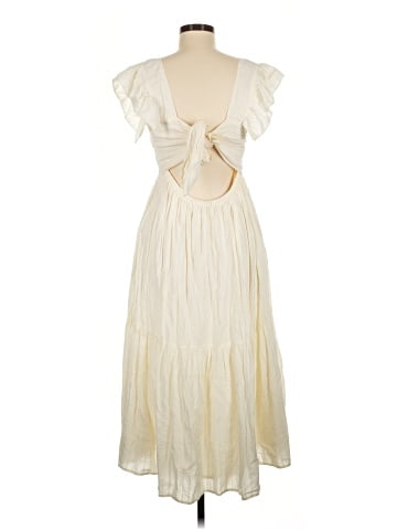 Madewell Ruffle-Strap Tiered Midi Dress in Textural Stripe (view 2)