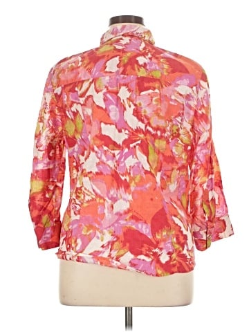 JM Collection 3/4 Sleeve Button-Down Shirt (view 2)