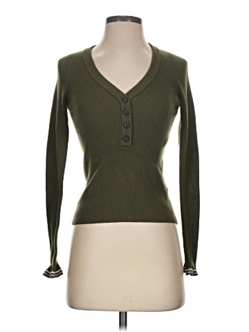 Madewell Ruffle-Cuff Henley Sweater (view 1)