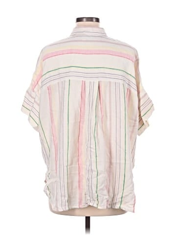 Madewell Linen-Blend Daily Shirt in Rainbow Stripe (view 2)