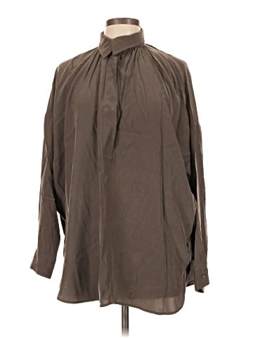 Vince. Long Sleeve Silk Top (view 1)