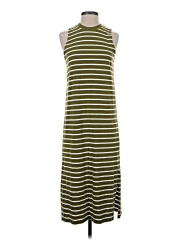 Madewell Organic Cotton Crewneck Tank Midi Dress in Stripe (view 1)