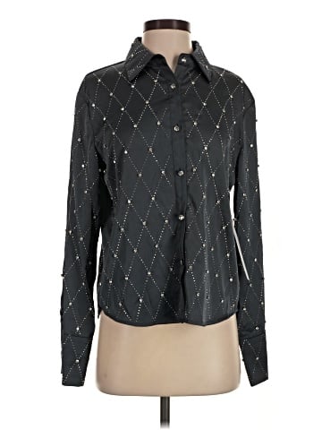 Aqua Long Sleeve Blouse (view 1)
