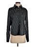 Aqua 100% Polyester Metallic Black Long Sleeve Blouse Size XS - photo 1