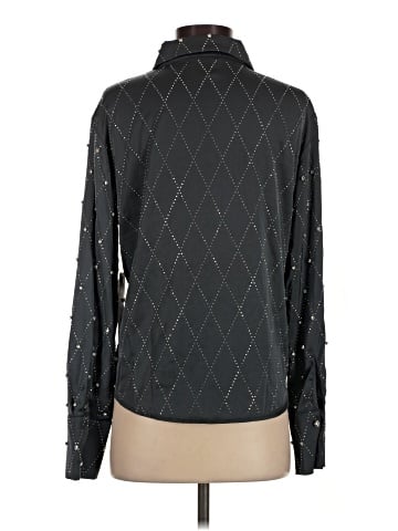 Aqua Long Sleeve Blouse (view 2)