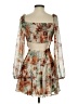 Lush 100% Polyester Floral Tan Cocktail Dress Size S - photo 2
